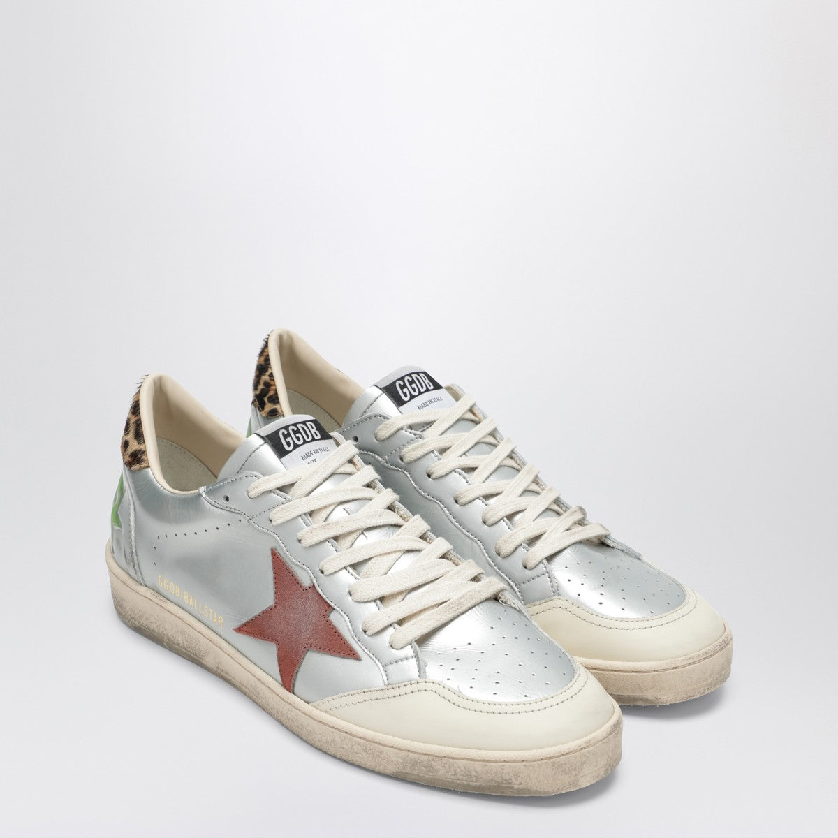 Golden Goose Sneaker Ballstar silver/red/leopard